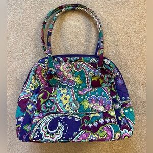Vera Bradley Heather Pattern Handbag Tote Pockets Zipper